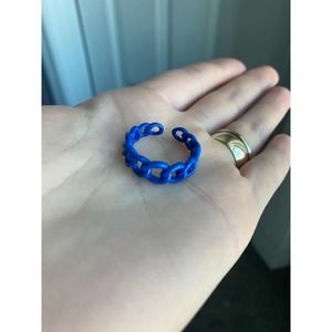 Blue chain ring, NEW, size 7.5